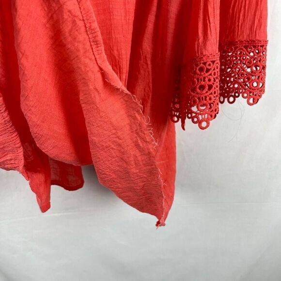 EST. 1946 Embroidered Sleeves Coral Peasant Blouse 26/28W - Picture 5 of 13